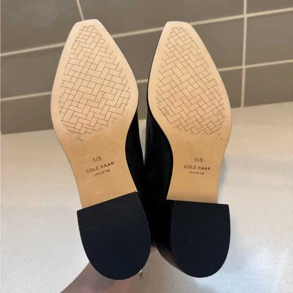 NEW Cole Haan Black Leather Ankle Booties – Women’s Classic Heeled Fashion Boots - Picture 8 of 8